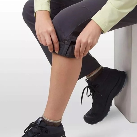 PRANA Halle Straight Leg Roll Up Pant Hiking Outdoors Coal Gray Size 8 - Picture 9 of 9